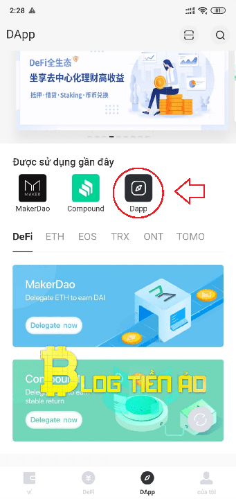 DApp trên Atoken Wallet