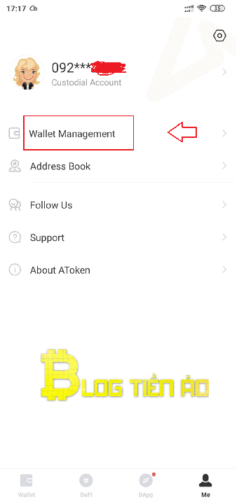 Vào Wallet Management